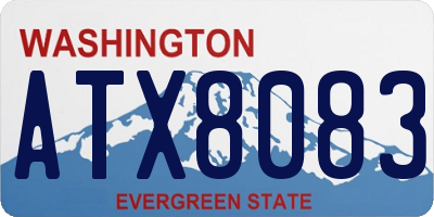 WA license plate ATX8083