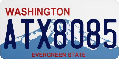 WA license plate ATX8085