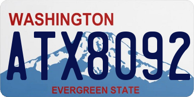 WA license plate ATX8092