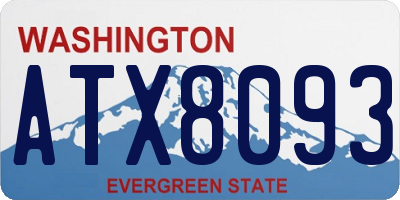 WA license plate ATX8093