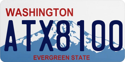 WA license plate ATX8100