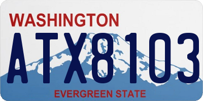 WA license plate ATX8103