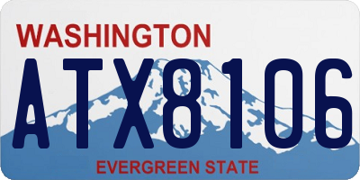 WA license plate ATX8106