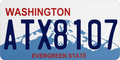 WA license plate ATX8107