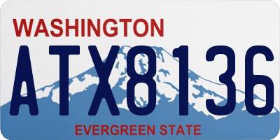 WA license plate ATX8136