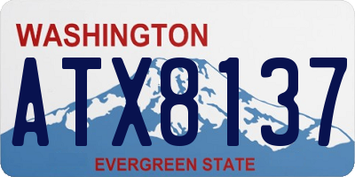 WA license plate ATX8137