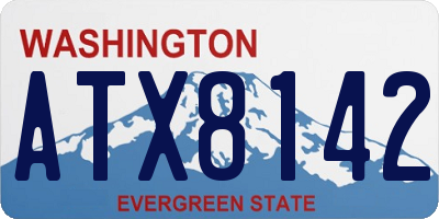 WA license plate ATX8142