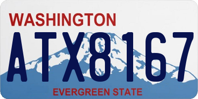 WA license plate ATX8167