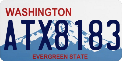WA license plate ATX8183