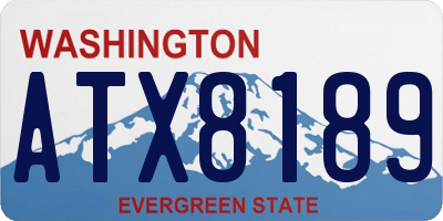 WA license plate ATX8189