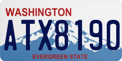 WA license plate ATX8190