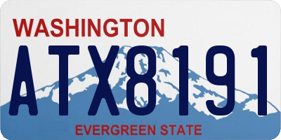 WA license plate ATX8191