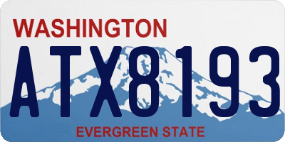 WA license plate ATX8193