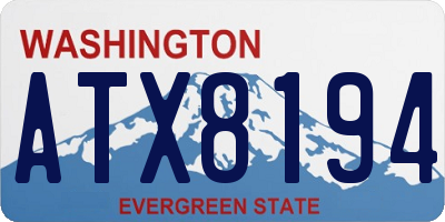 WA license plate ATX8194