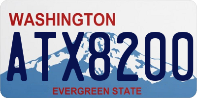 WA license plate ATX8200