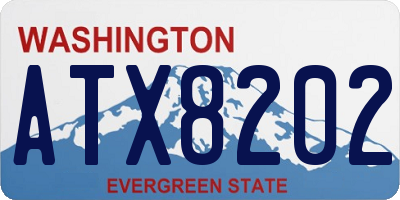 WA license plate ATX8202