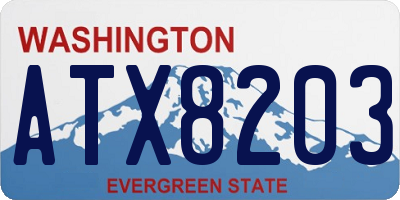 WA license plate ATX8203