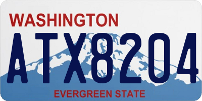 WA license plate ATX8204