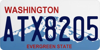 WA license plate ATX8205