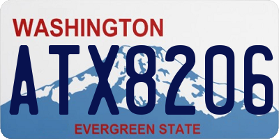 WA license plate ATX8206