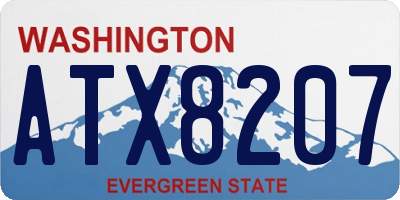WA license plate ATX8207