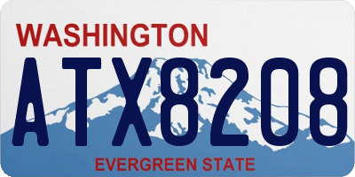 WA license plate ATX8208