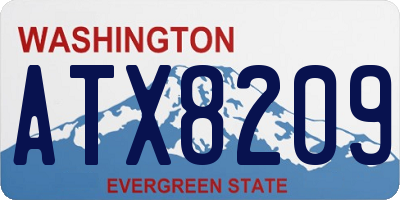 WA license plate ATX8209