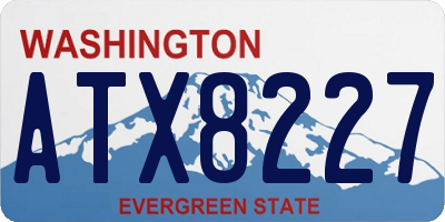 WA license plate ATX8227