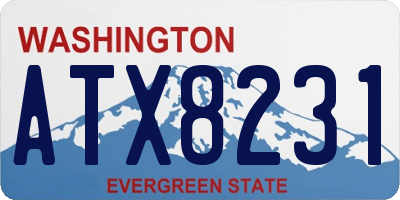WA license plate ATX8231