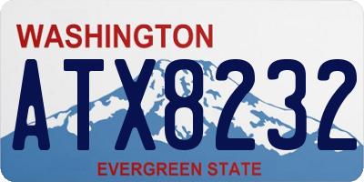 WA license plate ATX8232