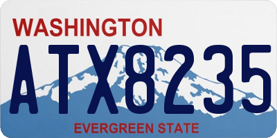 WA license plate ATX8235