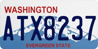 WA license plate ATX8237