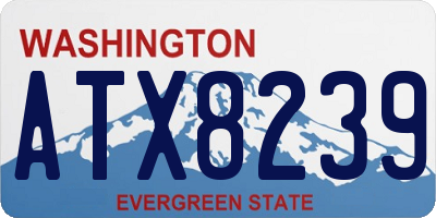 WA license plate ATX8239
