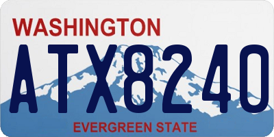 WA license plate ATX8240
