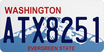 WA license plate ATX8251