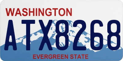 WA license plate ATX8268