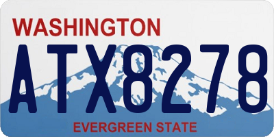 WA license plate ATX8278