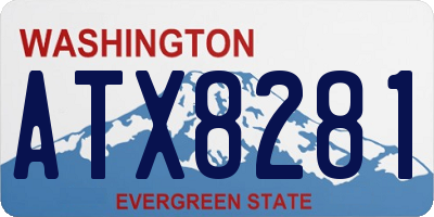 WA license plate ATX8281