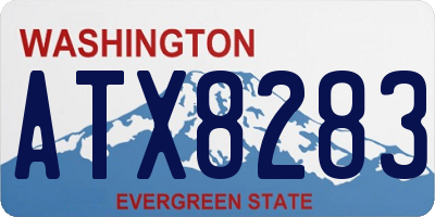 WA license plate ATX8283