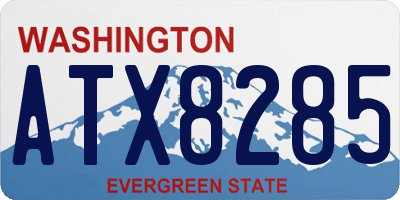 WA license plate ATX8285