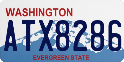 WA license plate ATX8286