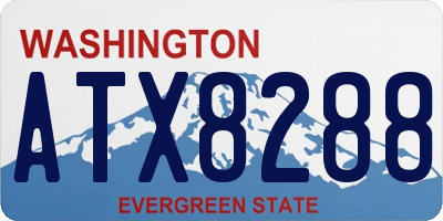 WA license plate ATX8288