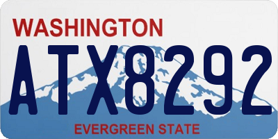 WA license plate ATX8292