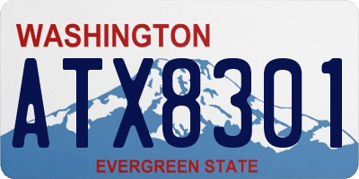 WA license plate ATX8301