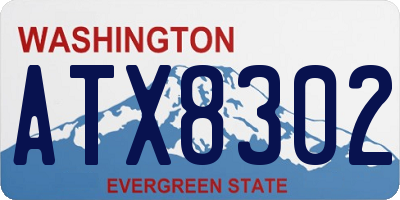 WA license plate ATX8302