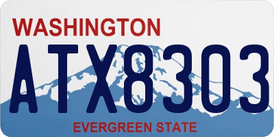 WA license plate ATX8303