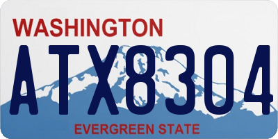 WA license plate ATX8304