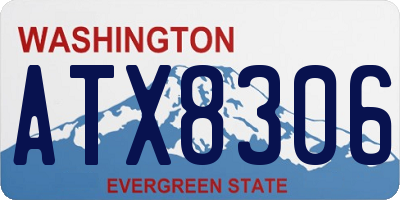 WA license plate ATX8306