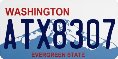 WA license plate ATX8307