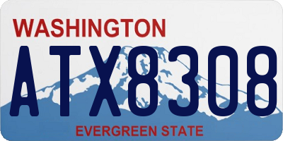 WA license plate ATX8308